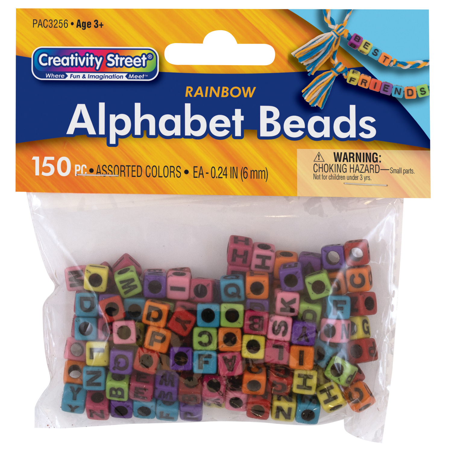 slide 1 of 2, PACON Creativity Street Rainbow Alphabet Beads 150 ct, 150 ct
