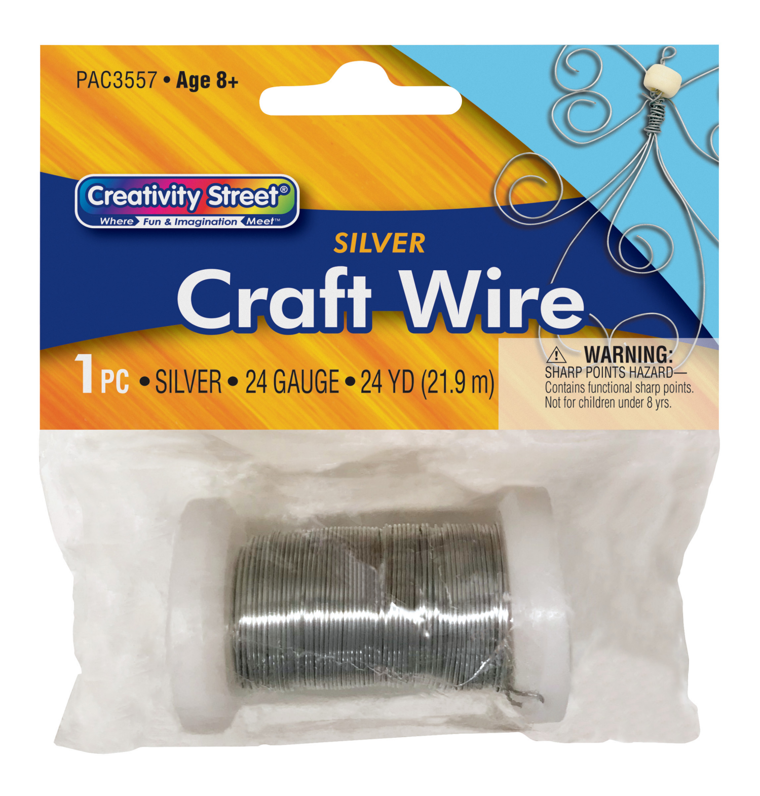 slide 1 of 1, PACON Creativity Street Craft Wire Silver 24 yd, 1 ct