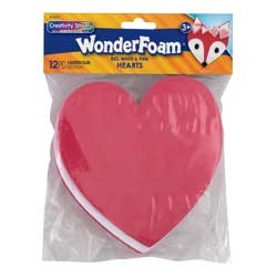 Creativity Street WonderFoam Large Shapes, Hearts, 6", 12 Count