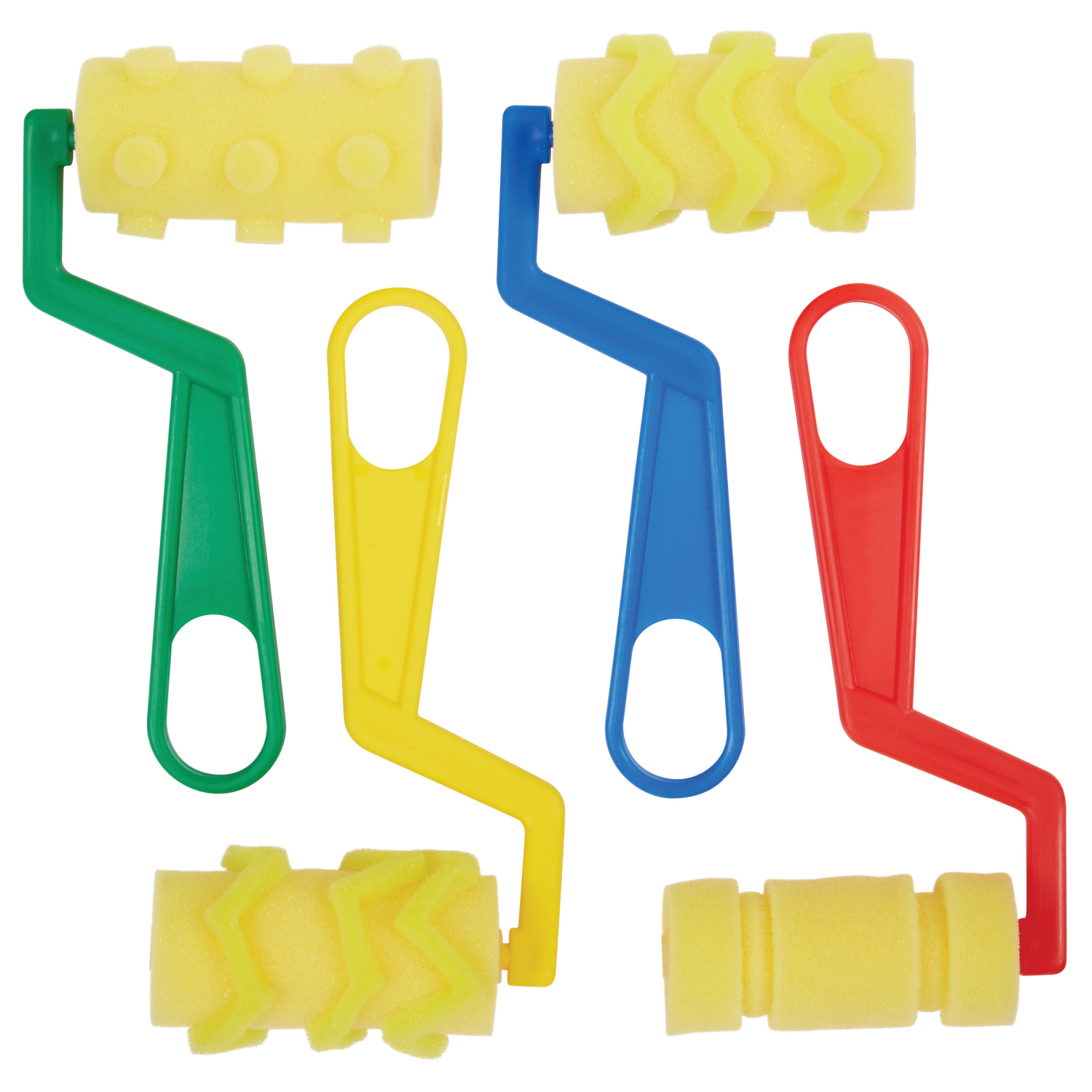 slide 2 of 2, Creativity Street Foam Pattern Rollers, 4 Assorted Patterns, 6", 4 Count, 4 ct