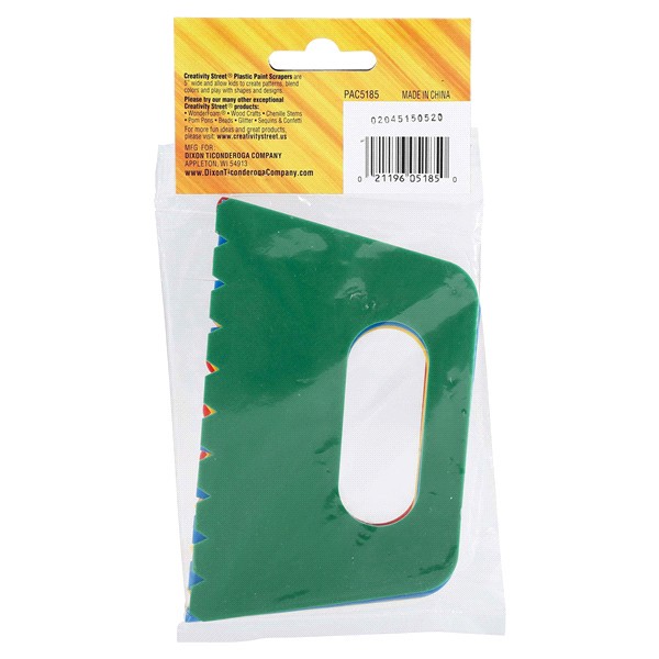 slide 11 of 29, Creativity Street  Paint Scrapers, Assorted Colors & Patterns,  5" Wide, 4 Count, 4 ct