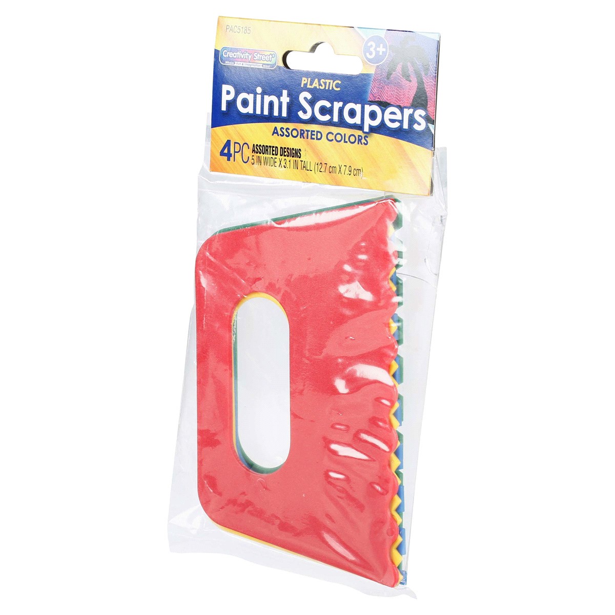 slide 21 of 29, Creativity Street  Paint Scrapers, Assorted Colors & Patterns,  5" Wide, 4 Count, 4 ct