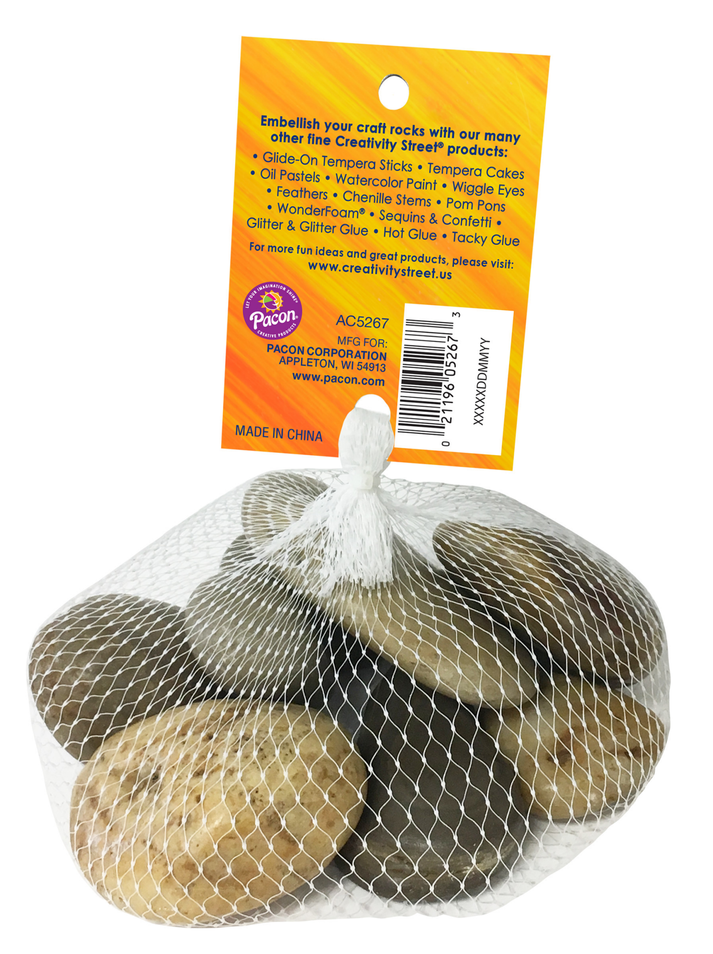 slide 1 of 1, PACON Creativity Street Craft Rocks Assorted 2 LBS, 2 lb