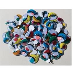 Creativity Street Peel & Stick Wiggle Eyes, Painted, Assorted Sizes, 100 Pieces