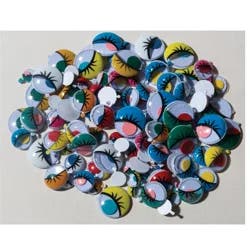 Creativity Street Peel & Stick Wiggle Eyes, Painted, Assorted Sizes, 100 Pieces