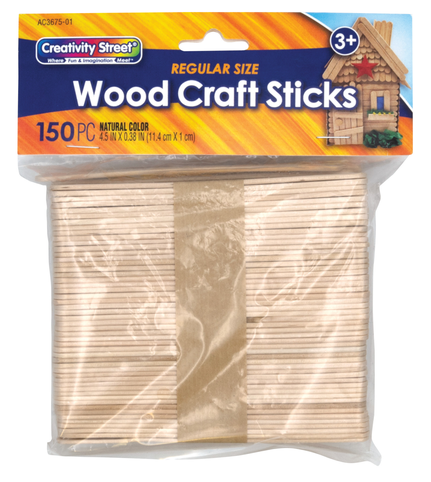 slide 1 of 1, Creativity Street Wood Natural Craft Sticks Regular Size 150 ea, 150 ct