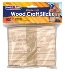Creativity Street Wood Natural Craft Sticks Regular Size 150 ea