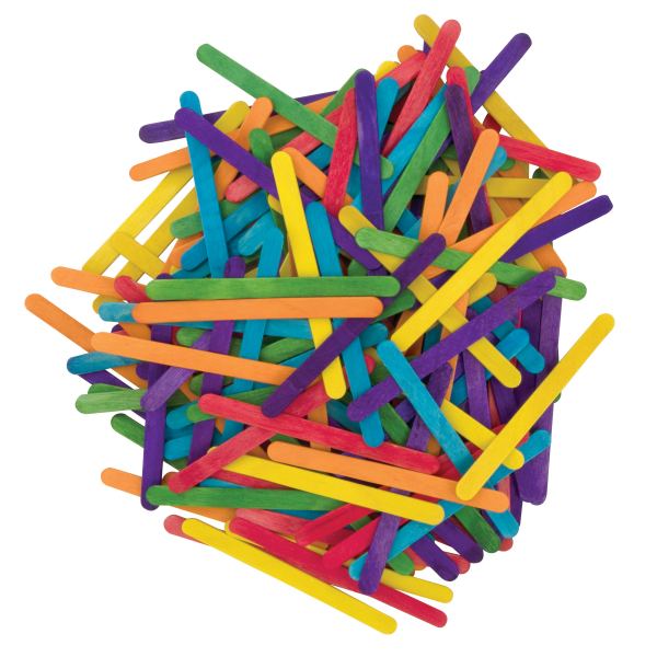 slide 2 of 5, Creativity Street Regular Craft Sticks, Bright Hues Assorted, 4-1/2" x 3/8", 150 Pieces, 150 pc