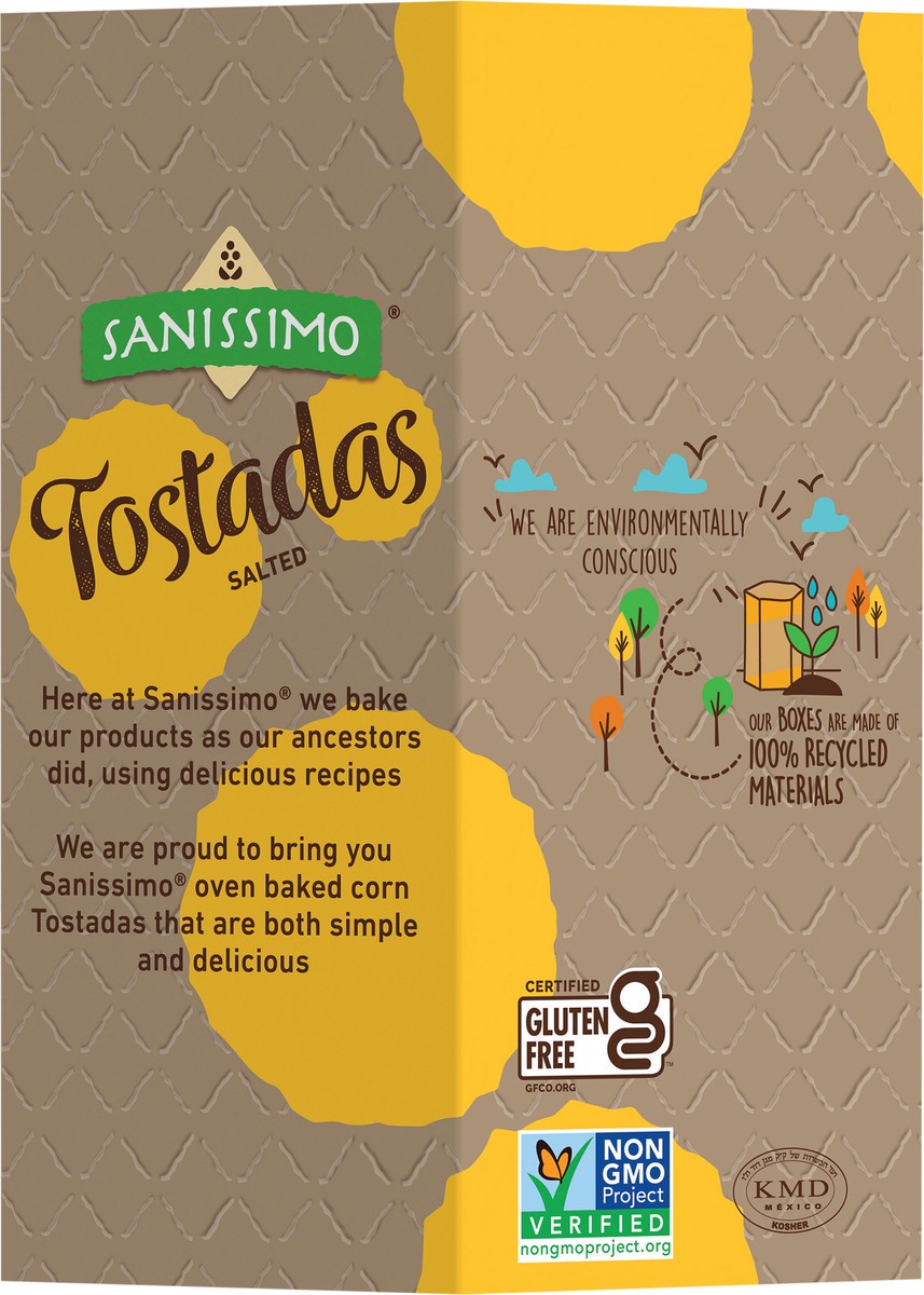 slide 7 of 12, Sanissimo Tostadas Salted, Oven Baked Corn Tostadas, Gluten Free, Non-GMO, 7.61 Ounce Box, Pack of 18 Crackers, 7.61 oz