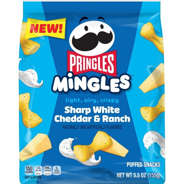 slide 3 of 21, Pringles Mingles Sharp White Cheddar and Ranch Puffed Snacks, 5.5 oz
