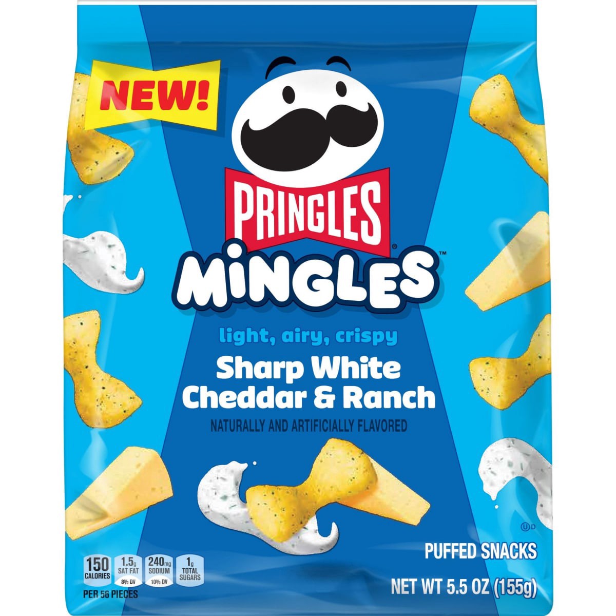 slide 20 of 21, Pringles Mingles Sharp White Cheddar and Ranch Puffed Snacks, 5.5 oz
