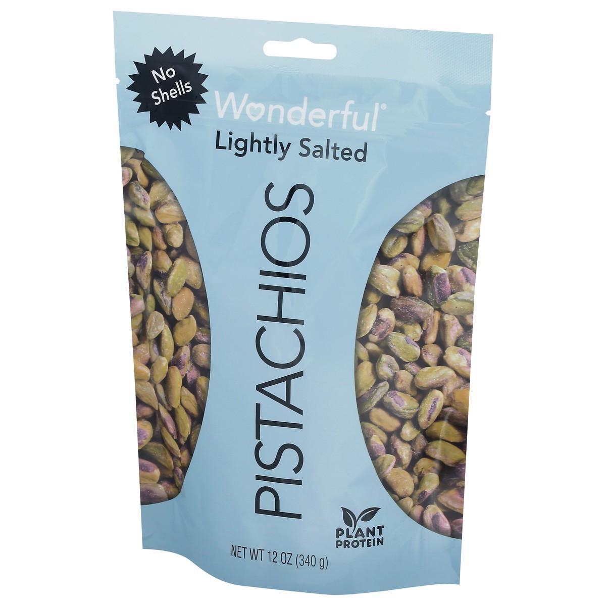 slide 9 of 9, Wonderful Pistachios, No Shells Roasted & Lightly Salted Nuts, 12 Ounce Bag, 12 oz
