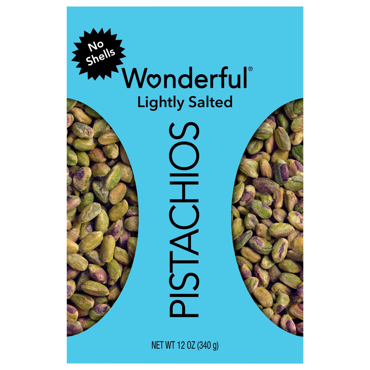 slide 1 of 9, Wonderful Pistachios, No Shells Roasted & Lightly Salted Nuts, 12 Ounce Bag, 12 oz