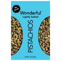 Wonderful Pistachios, No Shells Roasted & Lightly Salted Nuts, 12 Ounce Bag