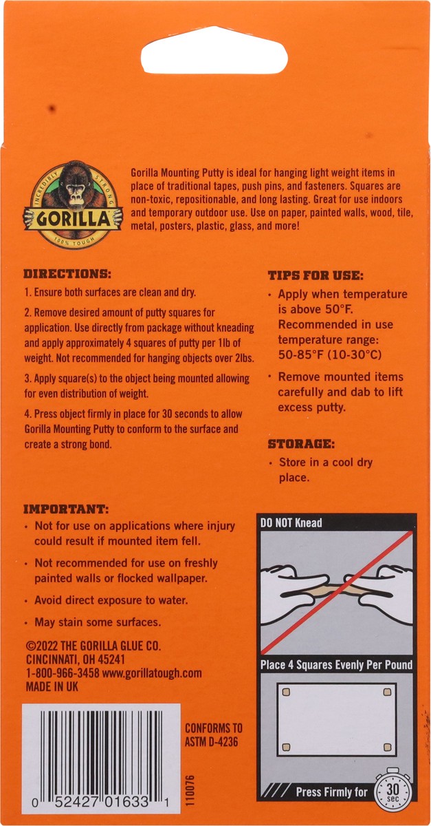 slide 3 of 14, Gorilla Mounting Putty, 4 oz
