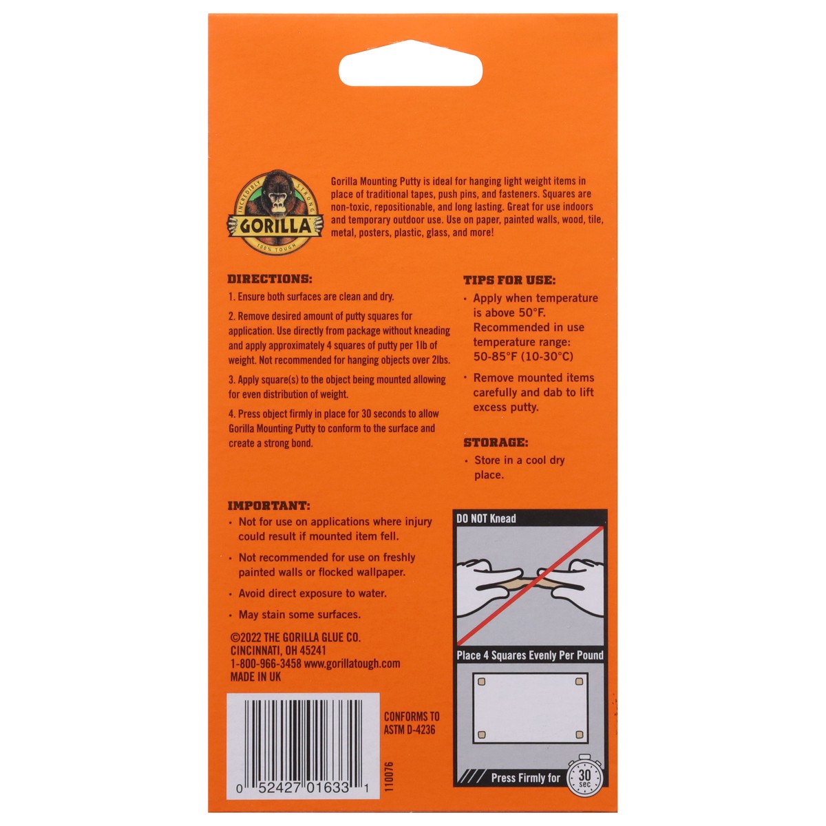 slide 13 of 14, Gorilla Mounting Putty, 4 oz