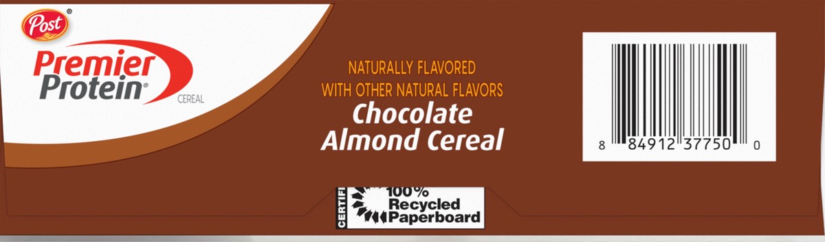 slide 5 of 9, Post Premier Protein Chocolate Almond Cereal, 9 OZ Box, 8.5 oz