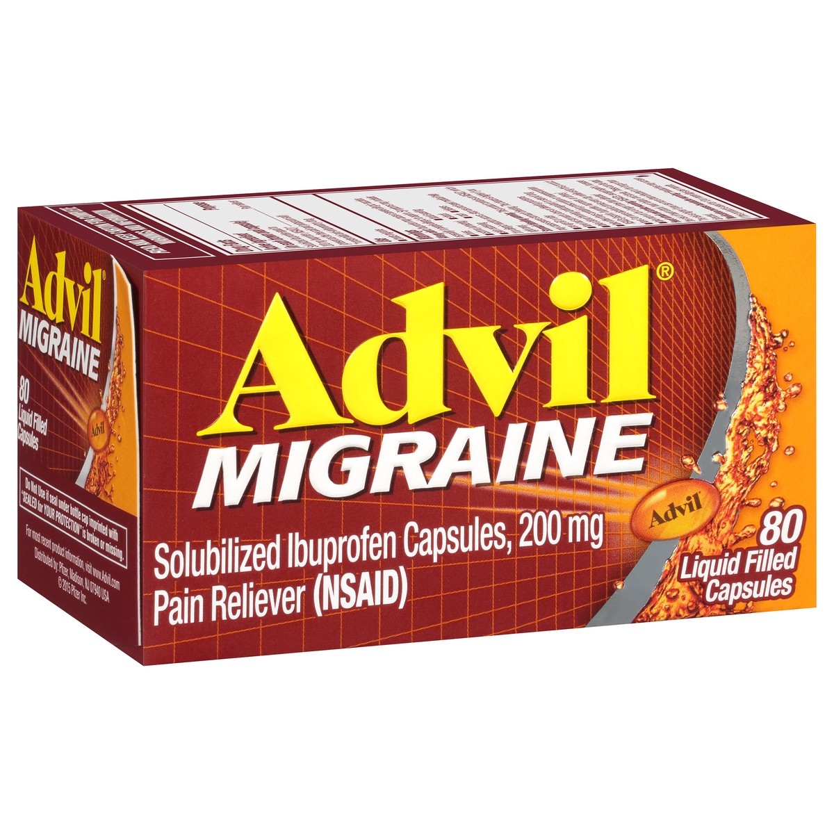 slide 2 of 9, Advil Migraine Pain Reliever Liquid Filled Capsules 200mg Ibuprofen, 80 ct