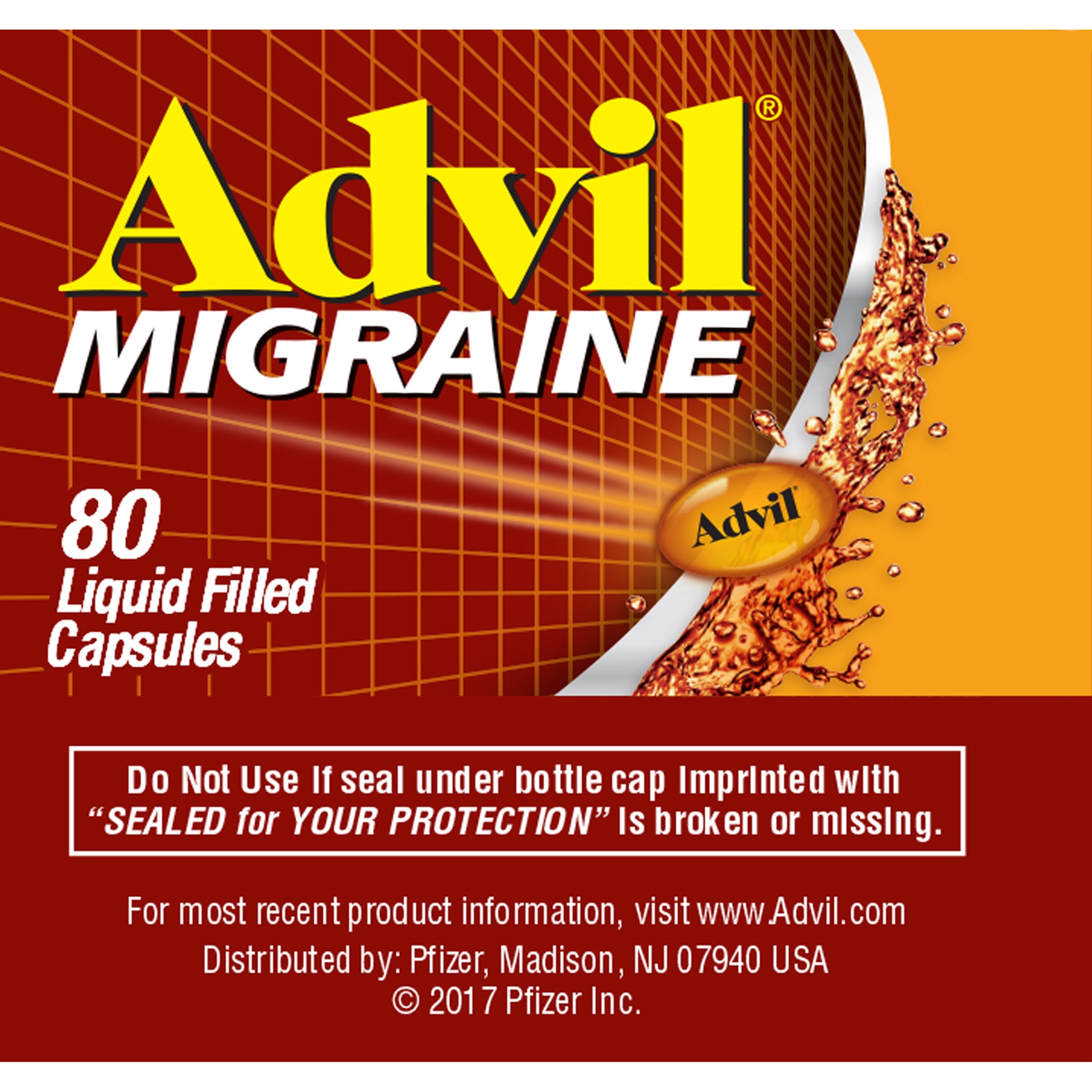 slide 5 of 7, Advil Migraine Pain Reliever Liquid Filled Capsules 200mg Ibuprofen, 80 ct