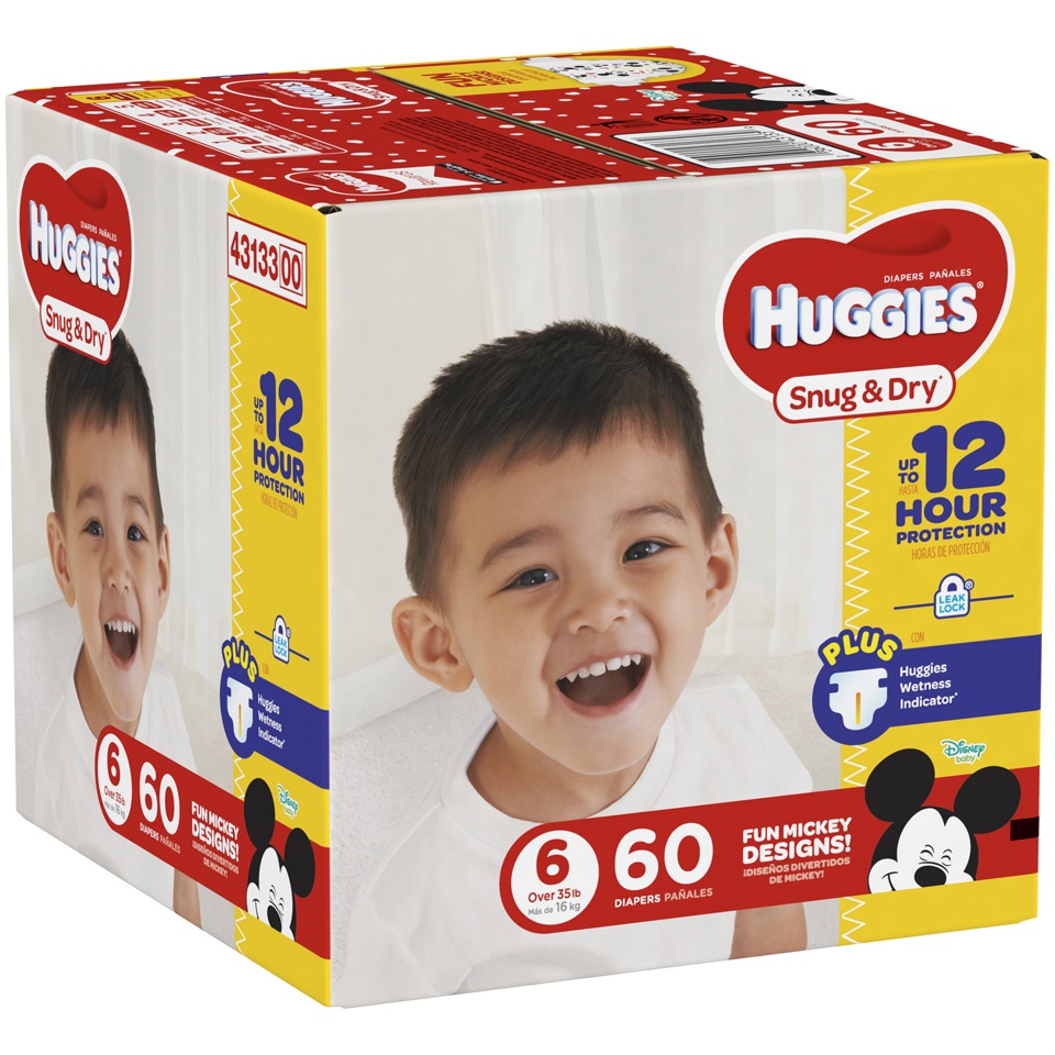 slide 2 of 3, Huggies Snug & Dry Diapers - Size 6, 60 ct