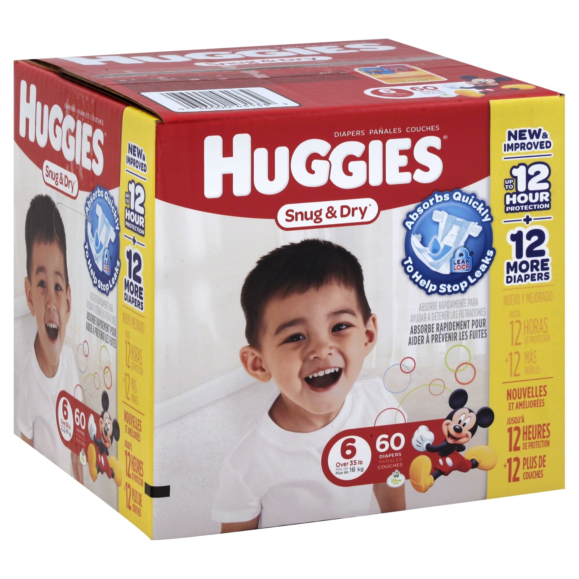slide 1 of 3, Huggies Snug & Dry Diapers - Size 6, 60 ct