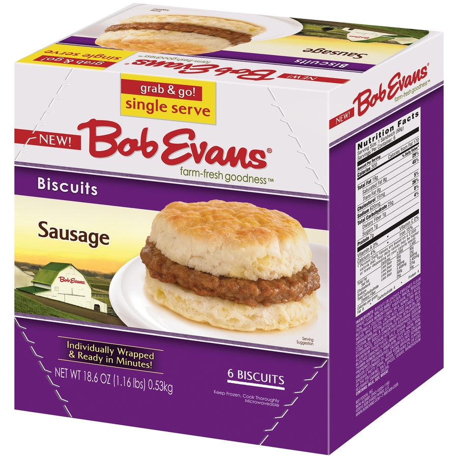 slide 3 of 8, Bob Evans Sausage Biscuits, 6 ct; 18.6 oz