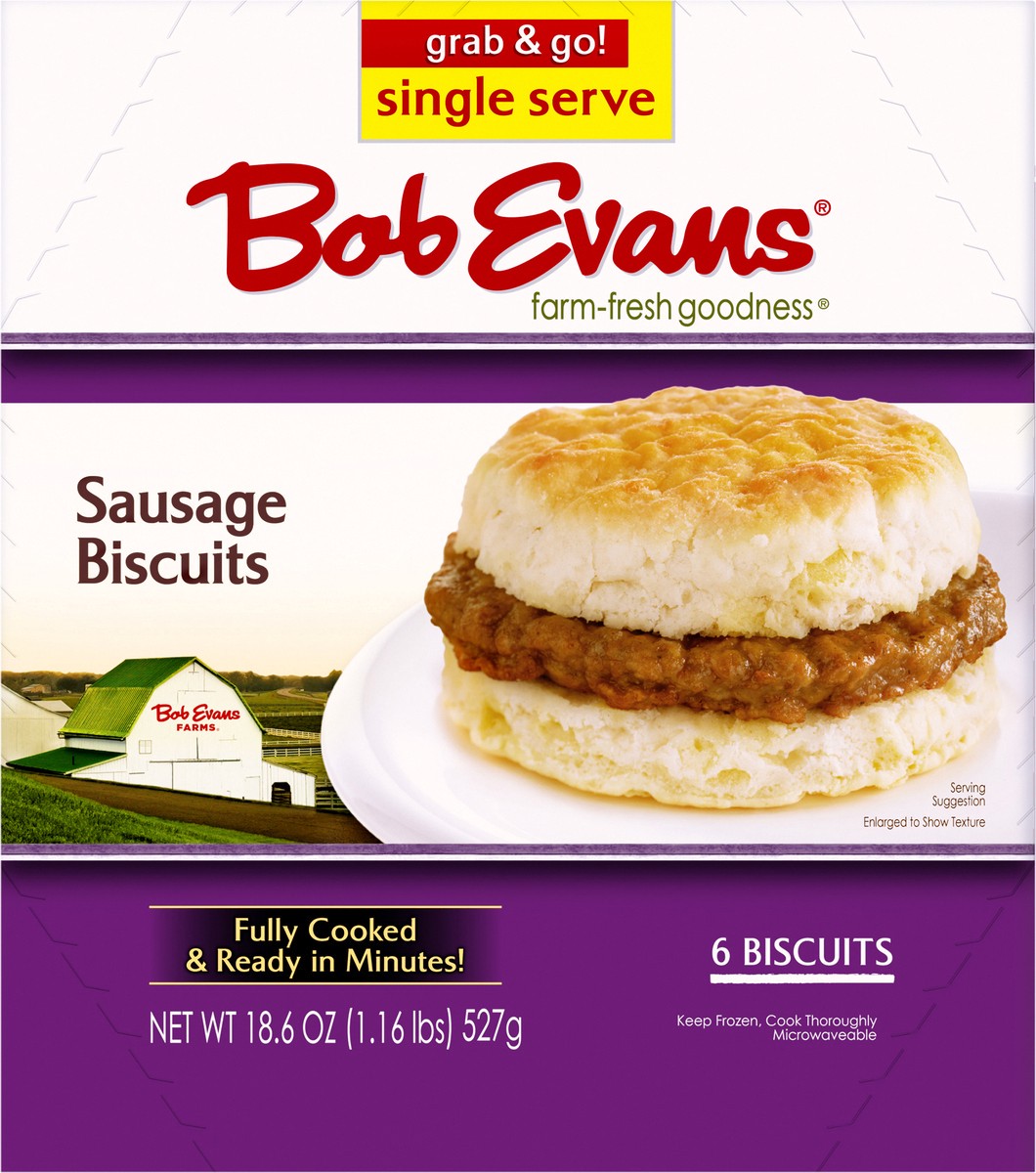 slide 4 of 13, Bob Evans Farm-Fresh Goodness Sausage Biscuits 18.6 oz, 6 ct; 18.6 oz