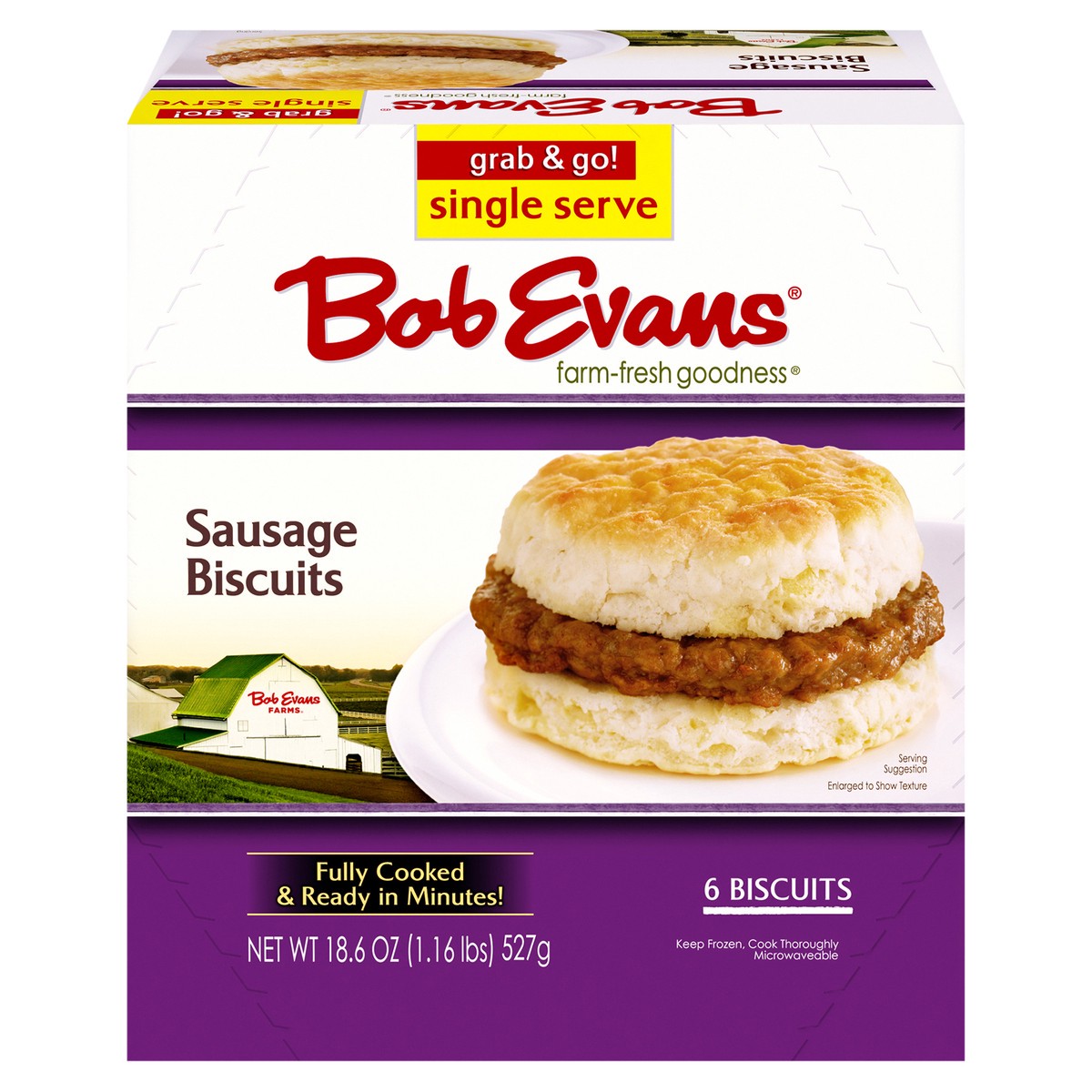 slide 11 of 13, Bob Evans Farm-Fresh Goodness Sausage Biscuits 18.6 oz, 6 ct; 18.6 oz