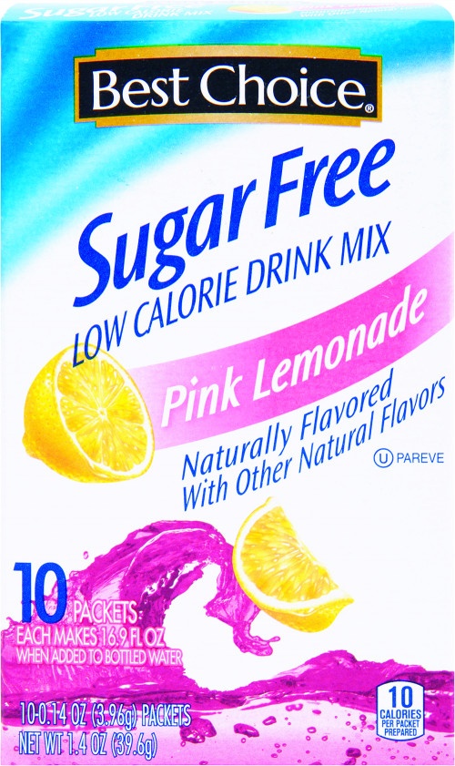 slide 1 of 1, Best Choice Sugar Free Low Calorie Drink Mix - Pink Lemonade - 10 ct; 0.08 oz, 10 ct; 0.08 oz