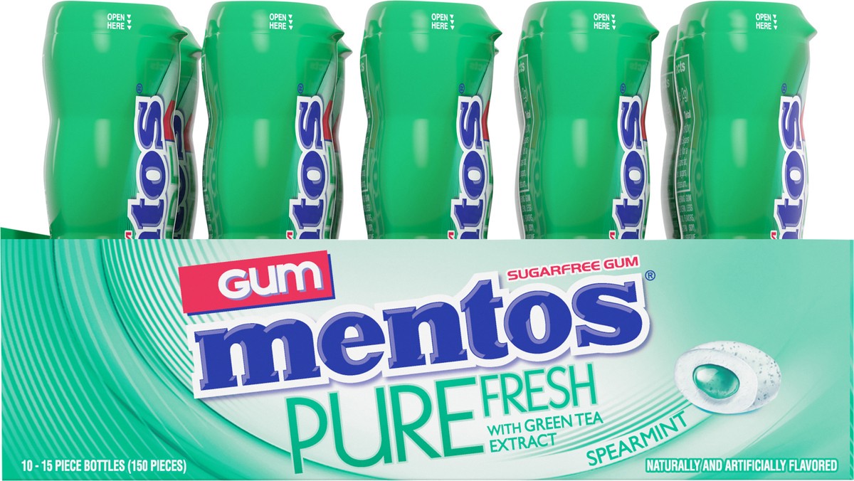 slide 4 of 12, Mentos Spearmint Gum, 10 ct