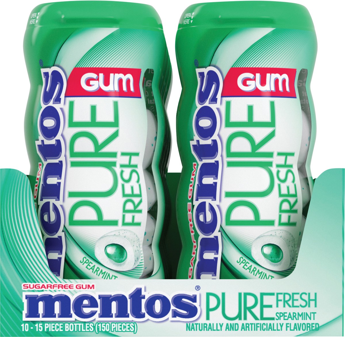 slide 10 of 12, Mentos Spearmint Gum, 10 ct