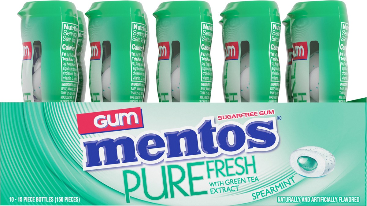 slide 8 of 12, Mentos Spearmint Gum, 10 ct