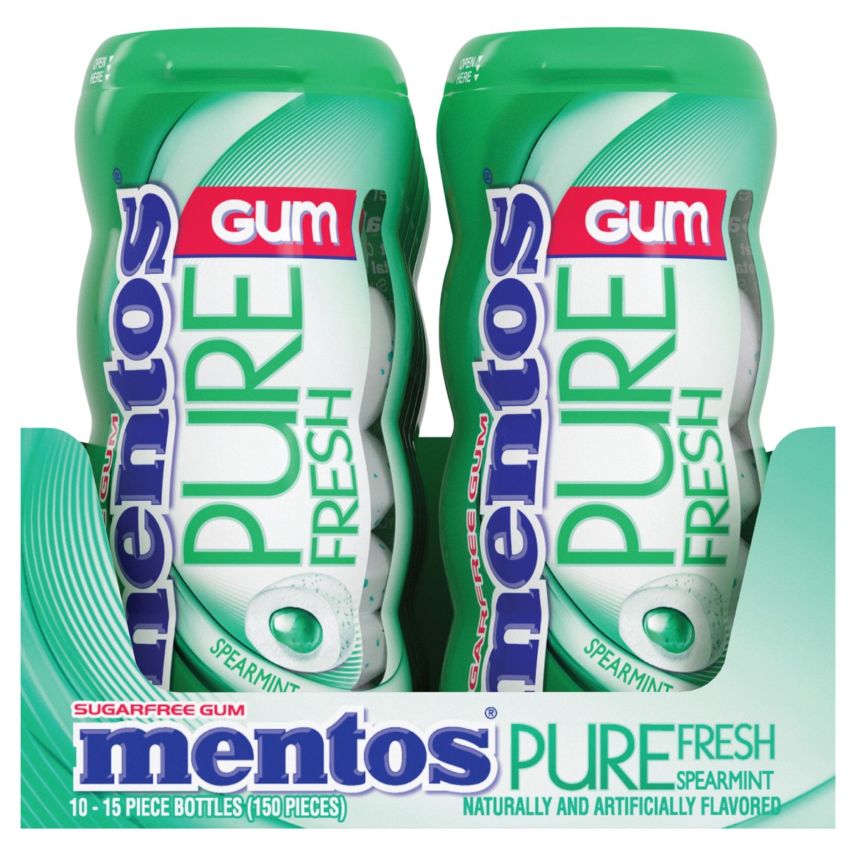 slide 6 of 12, Mentos Spearmint Gum, 10 ct