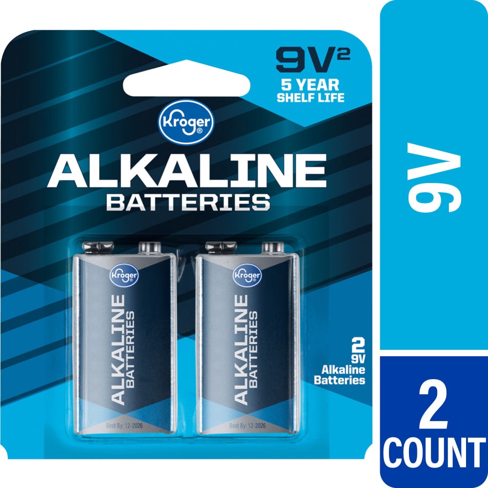 slide 1 of 2, Kroger 9-Volt Alkaline Batteries, 2 ct