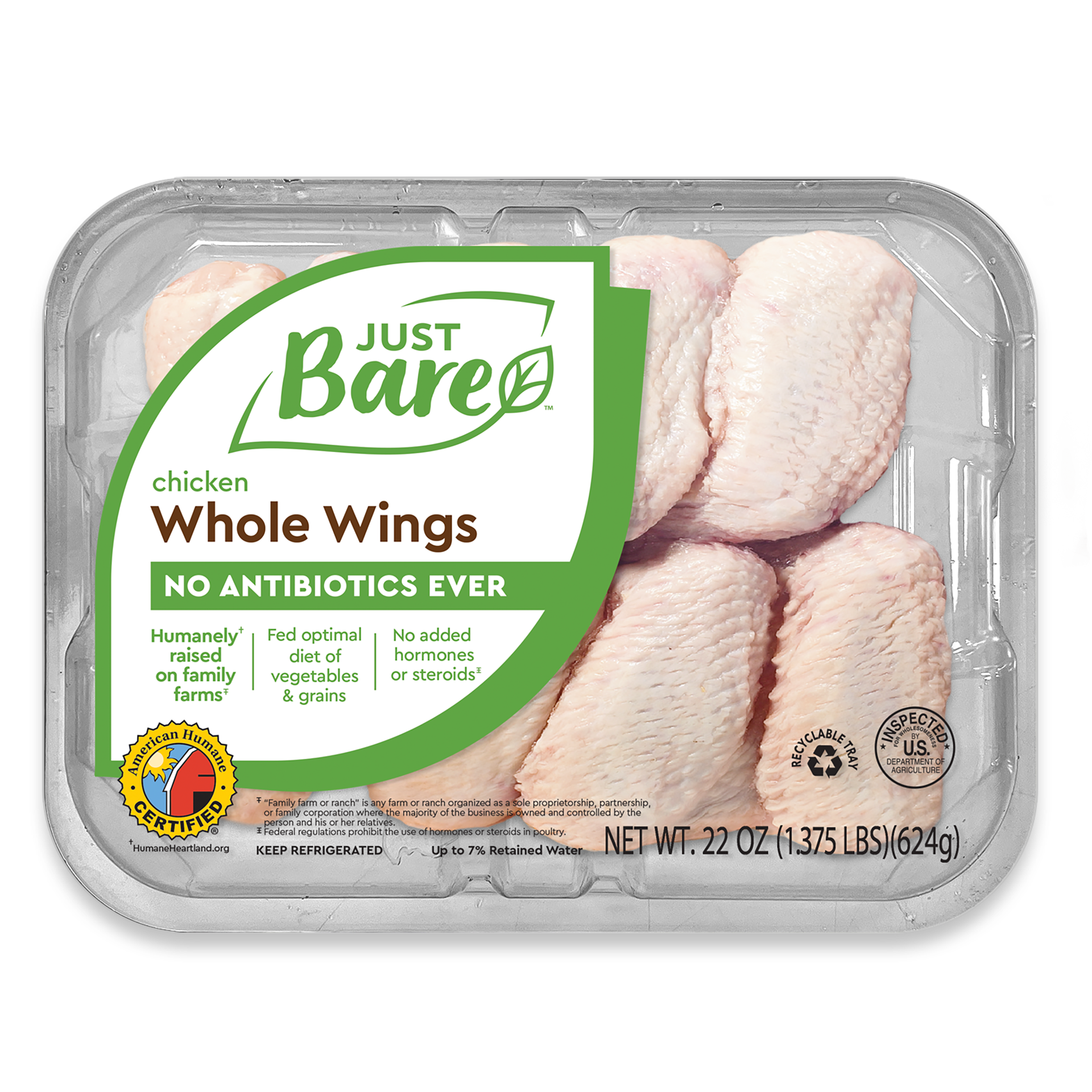 slide 1 of 1, Just Bare Whole Wings, 22 oz