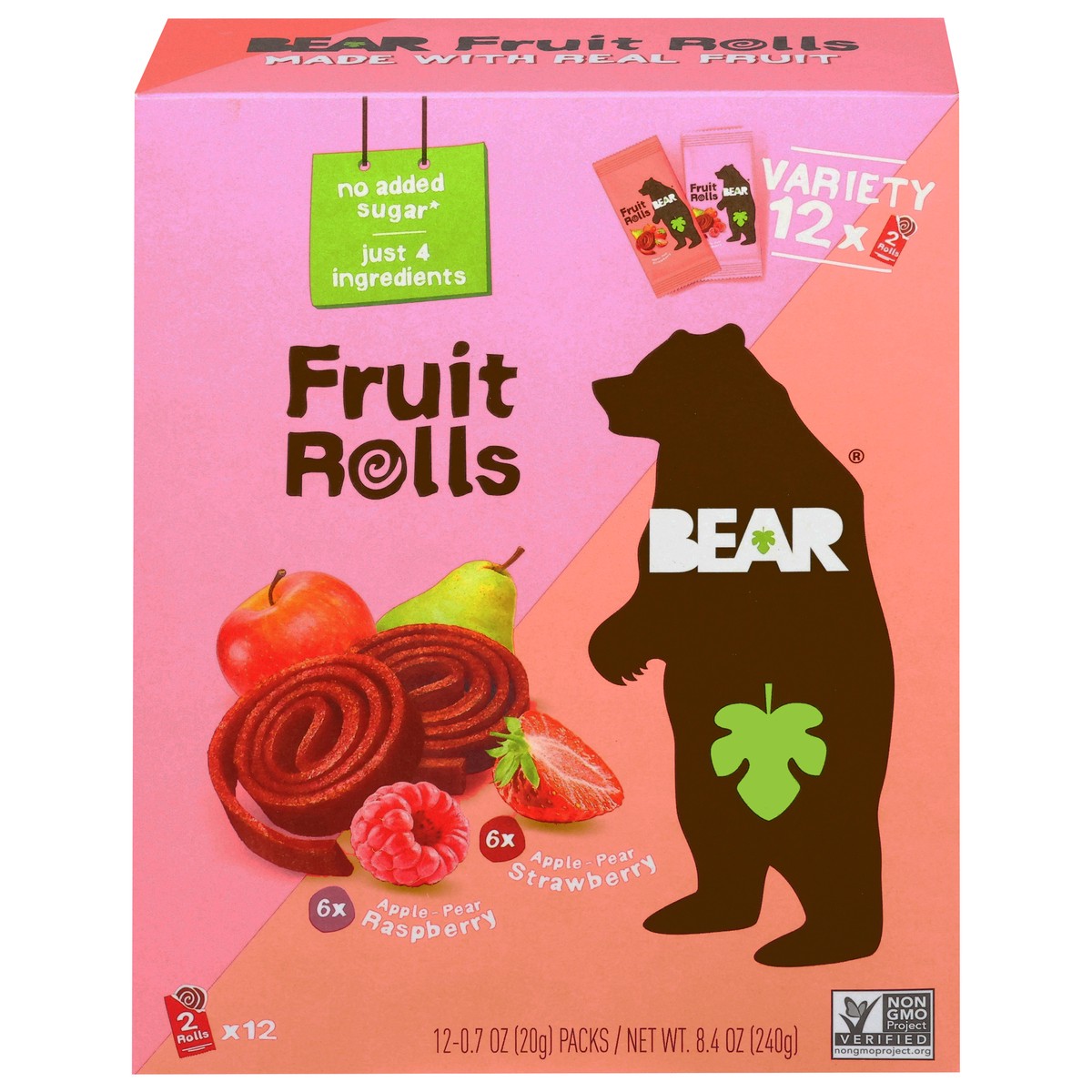 slide 1 of 14, BEAR Fruit Rolls, Assorted, Variety Pack, 12 ct