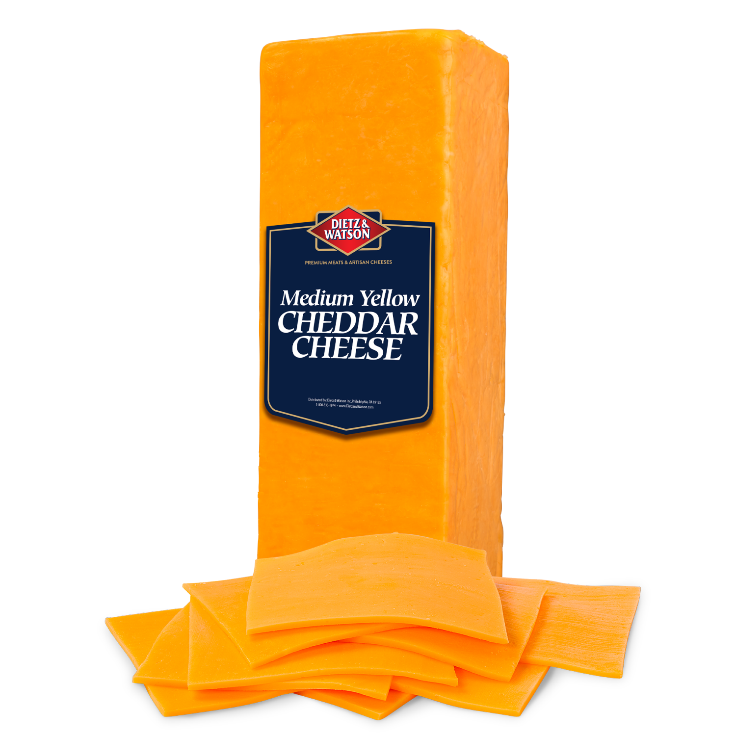 slide 1 of 4, Dietz & Watson Medium Cheddar Cheese at the Meijer deli counter, per lb