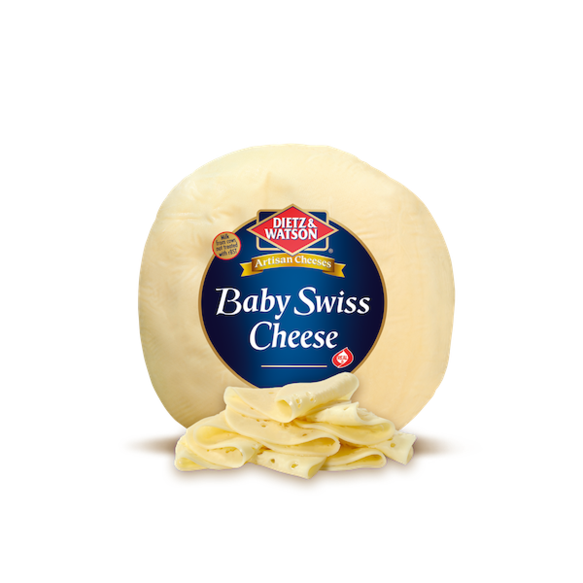 slide 1 of 1, Dietz & Watson Baby Swiss Cheese, Deli Dept Sliced, per lb