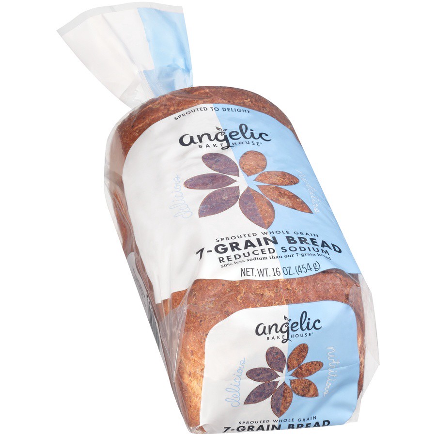 slide 5 of 8, Angelic Bakehouse Bread Sprouted 7 Whole Grains Reduced Sodium, 16 oz