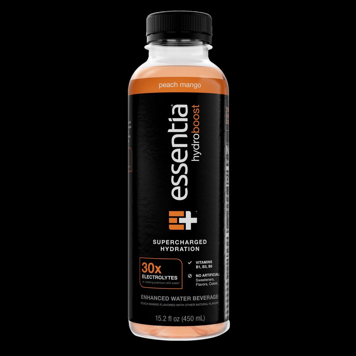 slide 1 of 9, ESSENTIA Hydroboost Enhanced Water Beverage Peach Mango 15.2 oz. Sgl PET, 15.2 fl oz