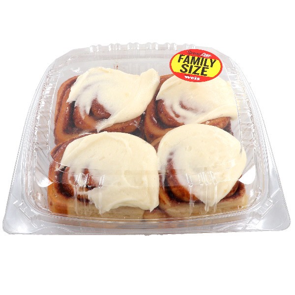 slide 1 of 1, Weis Bakery Fresh Cream Cheese Iced Gourmet Cinnamon Buns, 4 ct