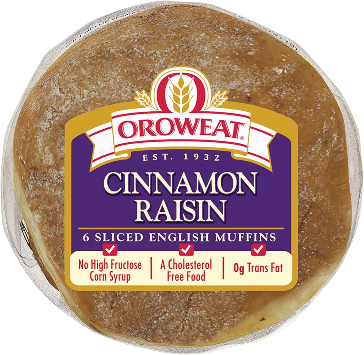 slide 8 of 14, Oroweat Cinnamon Raisin English Muffins, 6 count, 14.5 oz, 6 ct