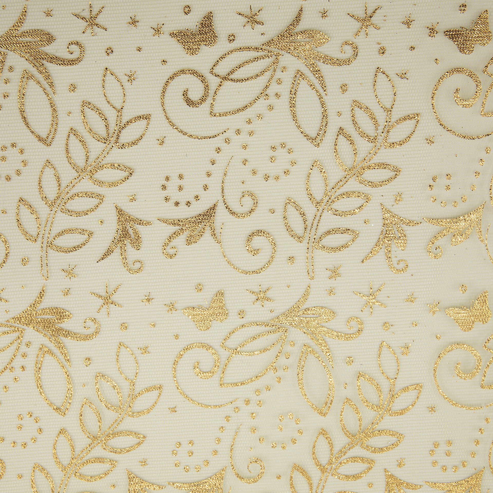 slide 4 of 4, Wyla Yellow Butterfly Mesh Polyester Fabric, 60 in