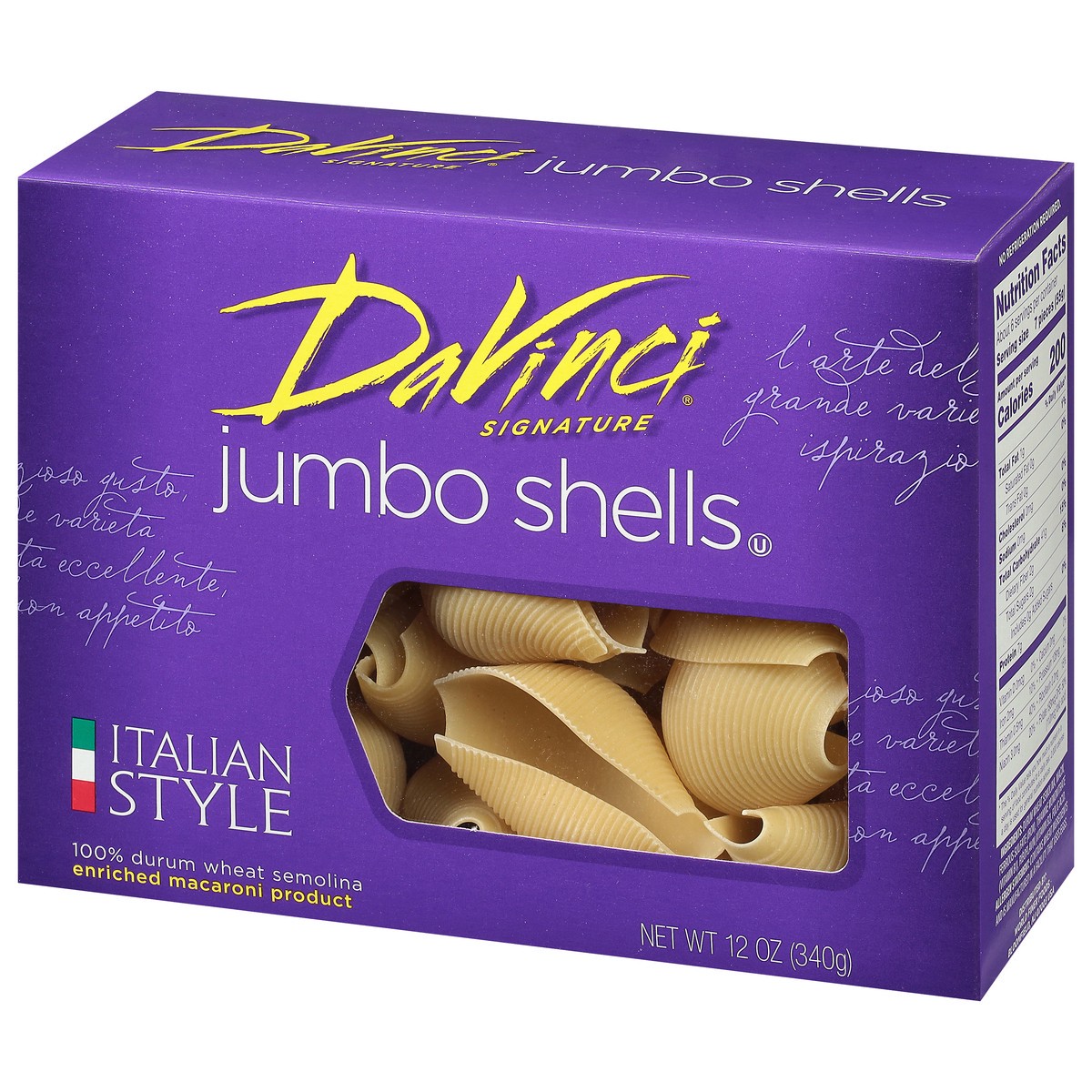 slide 2 of 14, Davinci Pasta Jumbo Shells, 12 oz
