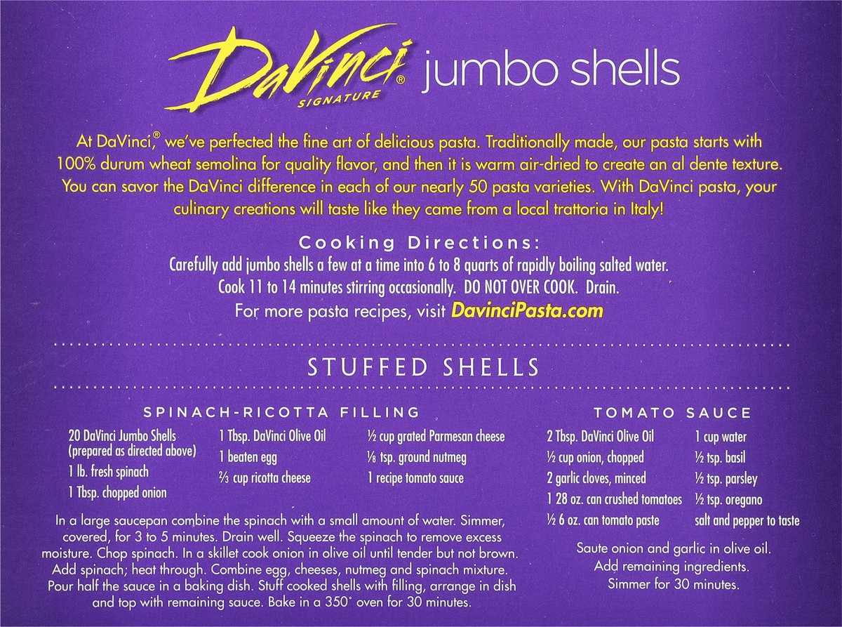 slide 4 of 14, Davinci Pasta Jumbo Shells, 12 oz