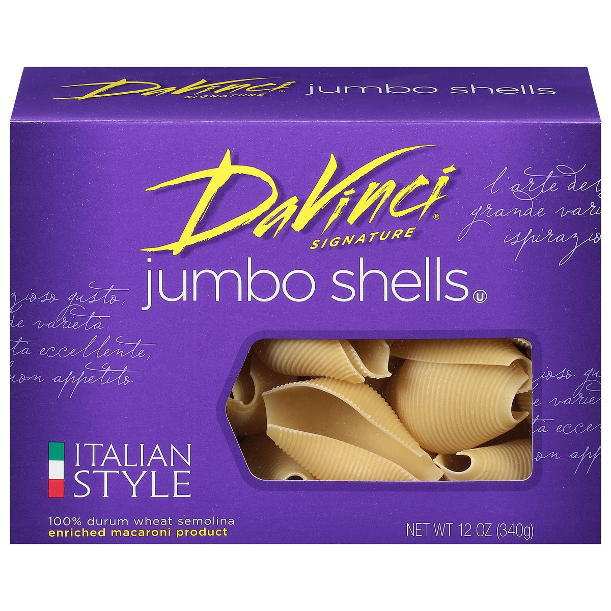 slide 6 of 14, Davinci Pasta Jumbo Shells, 12 oz