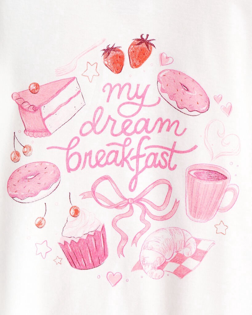 slide 2 of 4, Carter's Girls Desserts 100% Cotton Snug Fit 4-Piece Pajamas - Pink/White Fuchsia/Pink/White 8, 4 pc