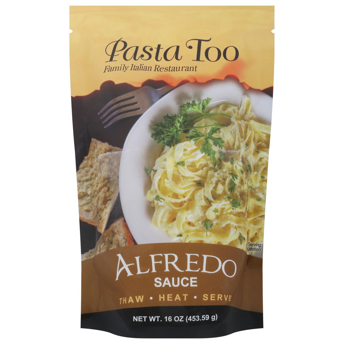 slide 4 of 6, Pasta Too Alfredo Sauce 16 oz, 16 oz