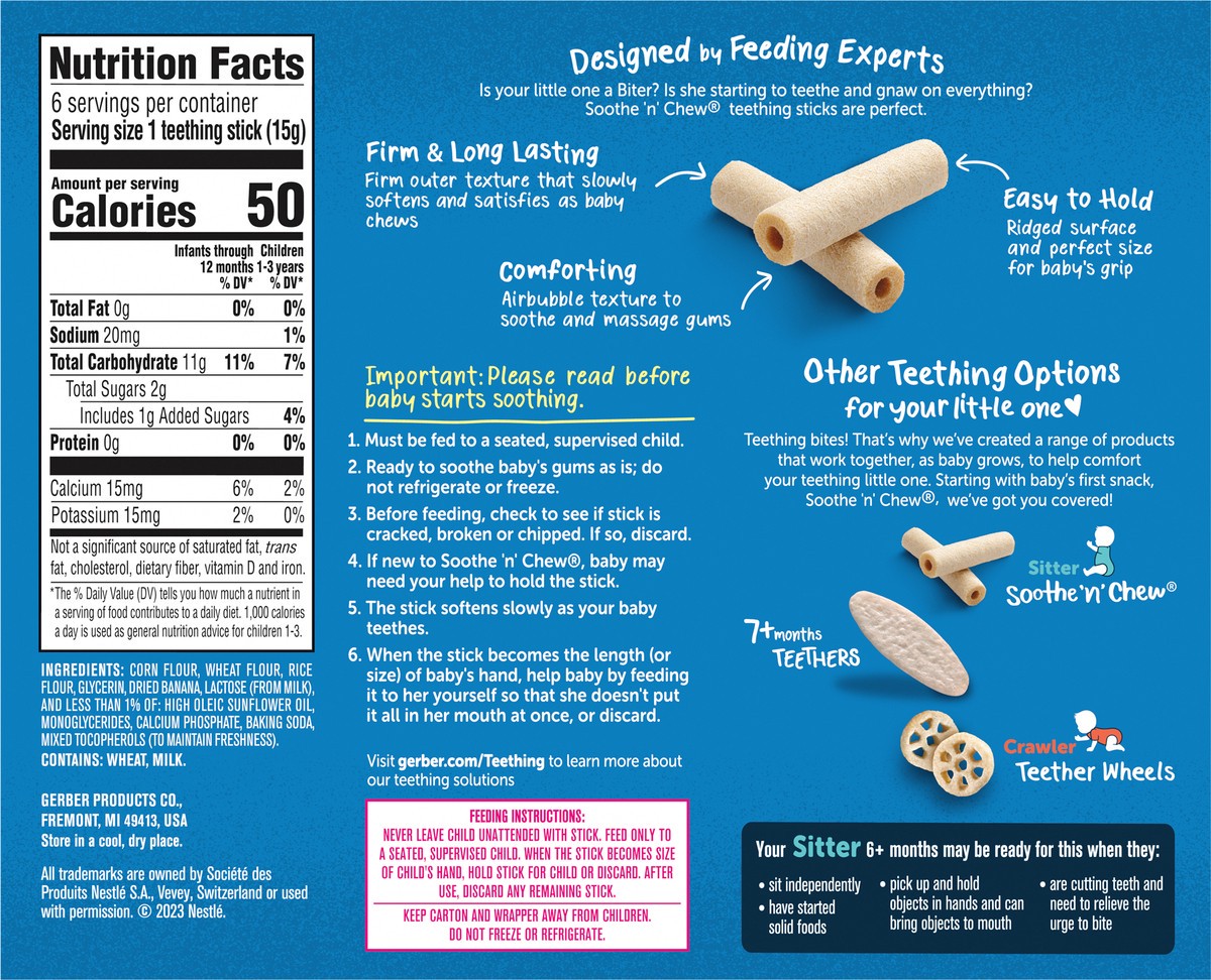 slide 9 of 14, Gerber Banana Teething Sticks, 3.18 oz