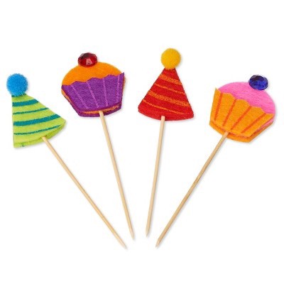 slide 1 of 1, Papyrus Cupcakes & Hats Party Picks, 1 ct